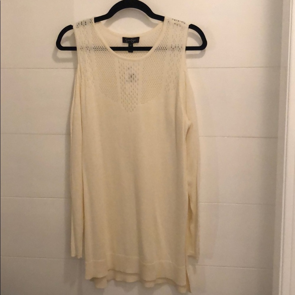 NWT Jessica Simpson Cream Cold Shoulder Sweater 1X